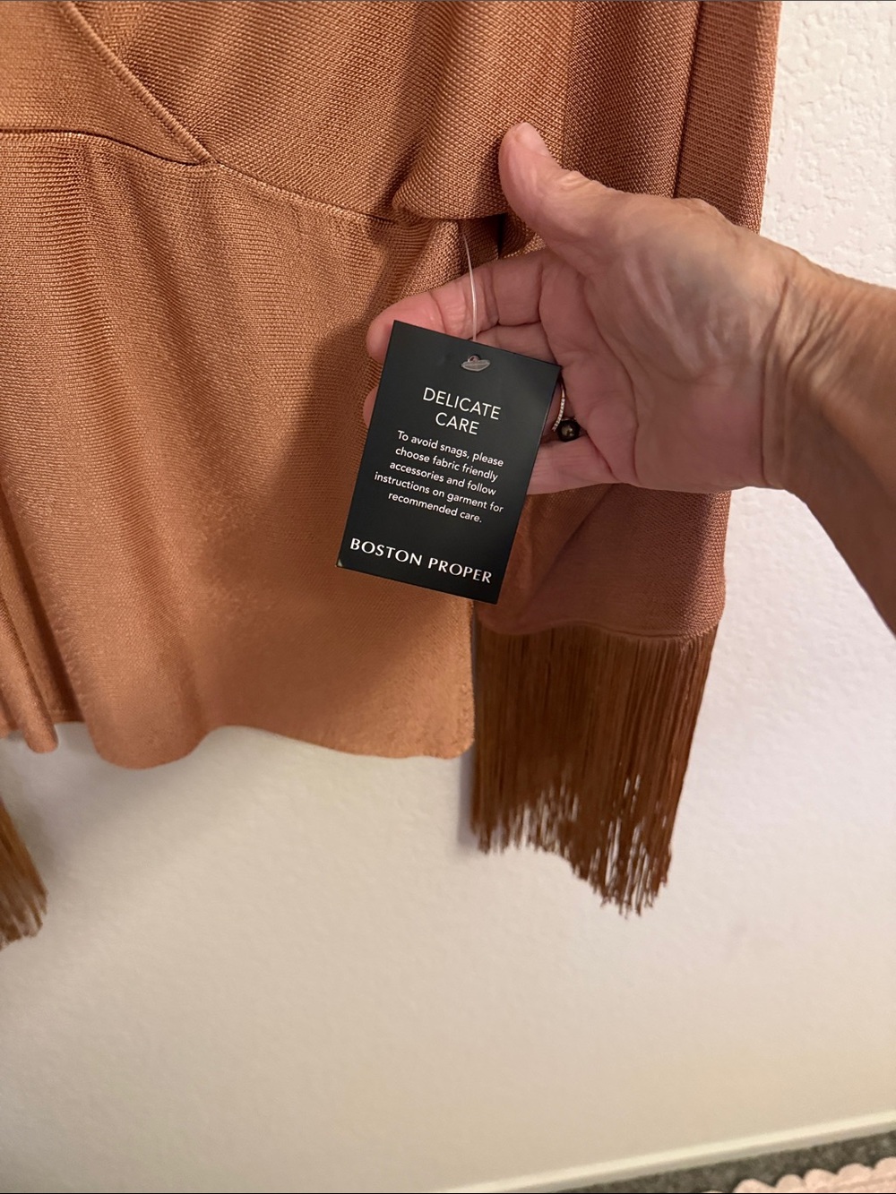 Boston Proper Copper Knit V-Neck Top - Picture 3 of 5